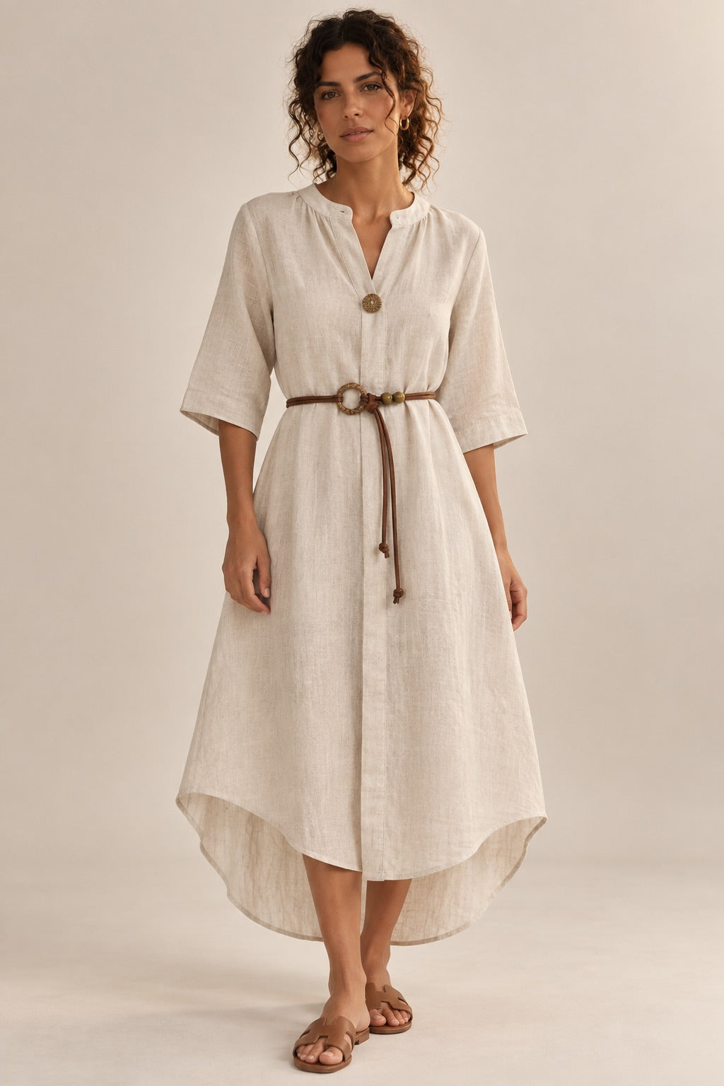 The Ischia Linen Cocoon Dress