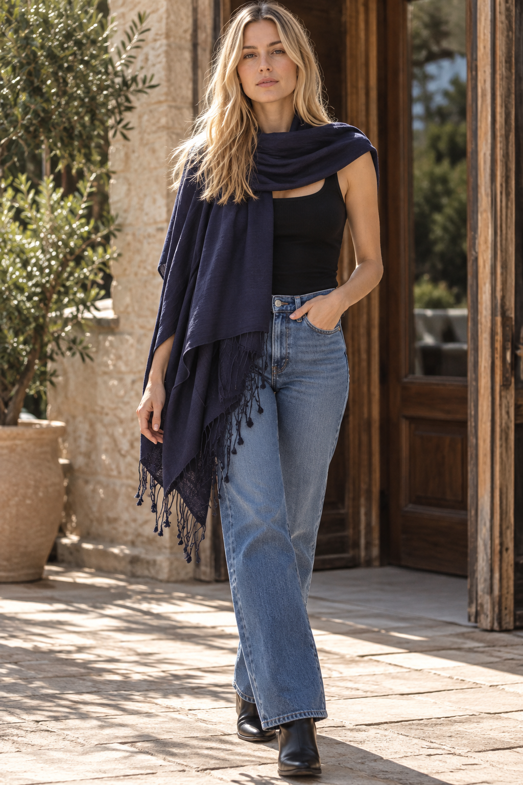 The Hudson Cashmere-Silk Scarf