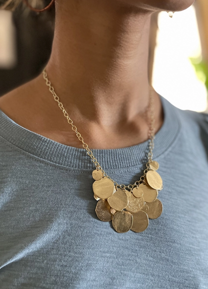 Cascading Disc Necklace - Gold image 0