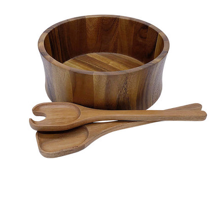 Acacia Wood Salad Bowl and Utensils image 1