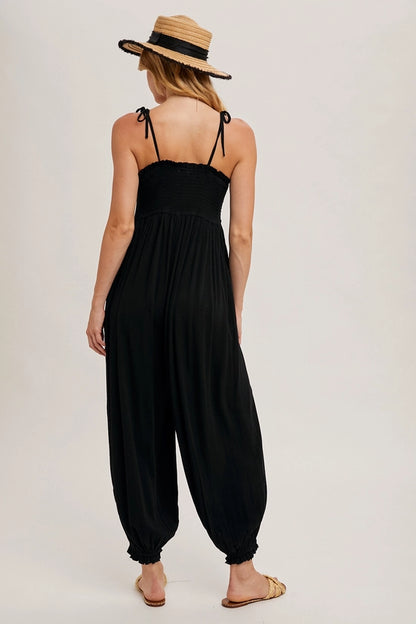 ABIGAIL BUTTON FRONT SHOULDER TIE JUMPSUIT image 5