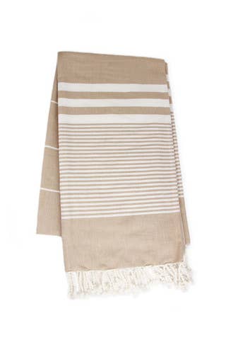 Sand Stripe Handwoven Cotton Beach Towel