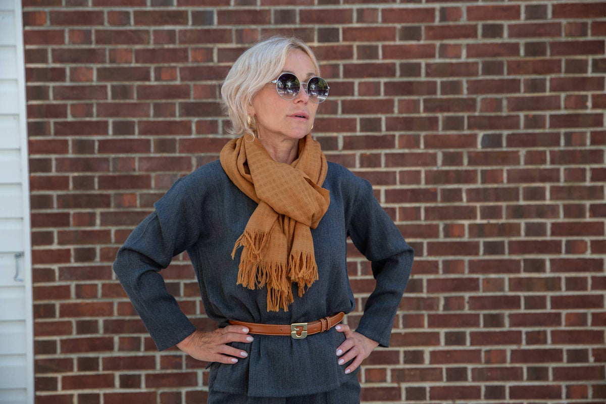 Merino Wool Scarf: Amber