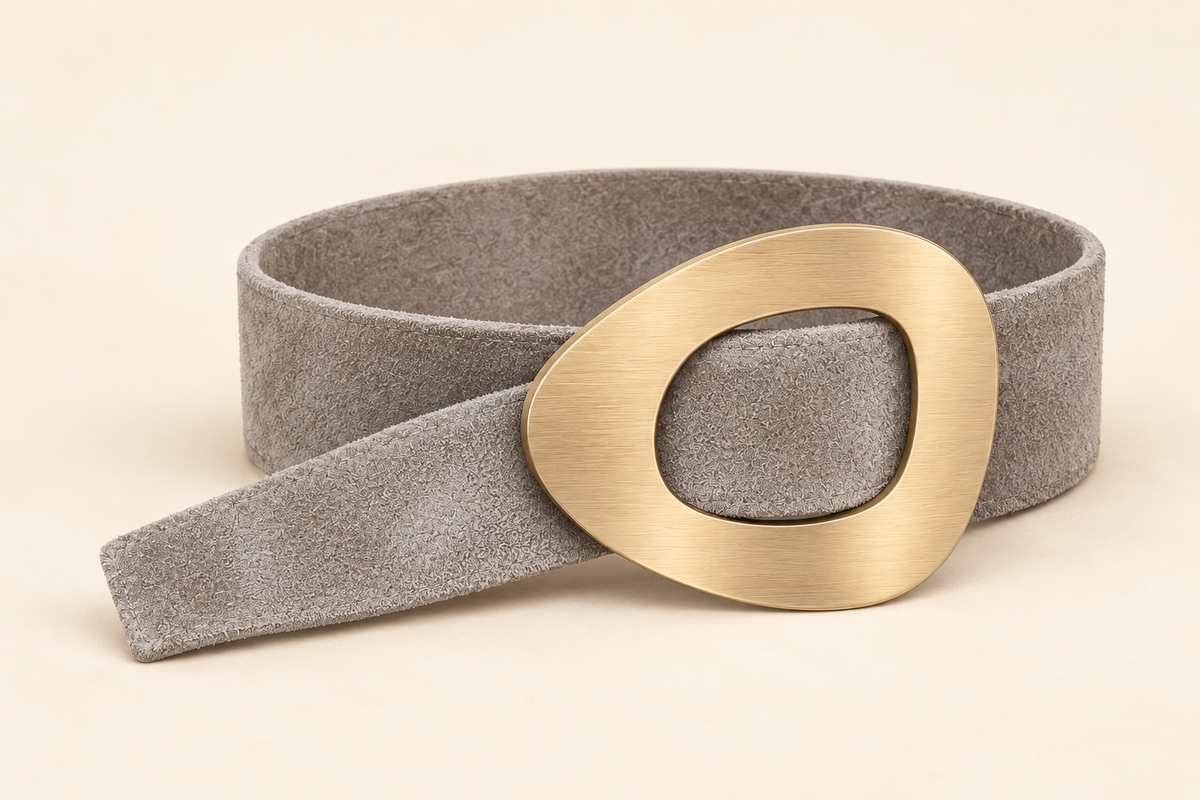 The Siena Suede Belt - Taupe
