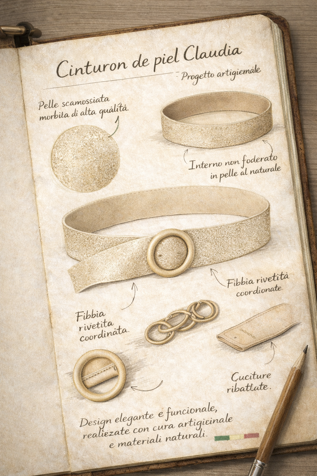 CLAUDIA - Leather belt 220218: Taupe