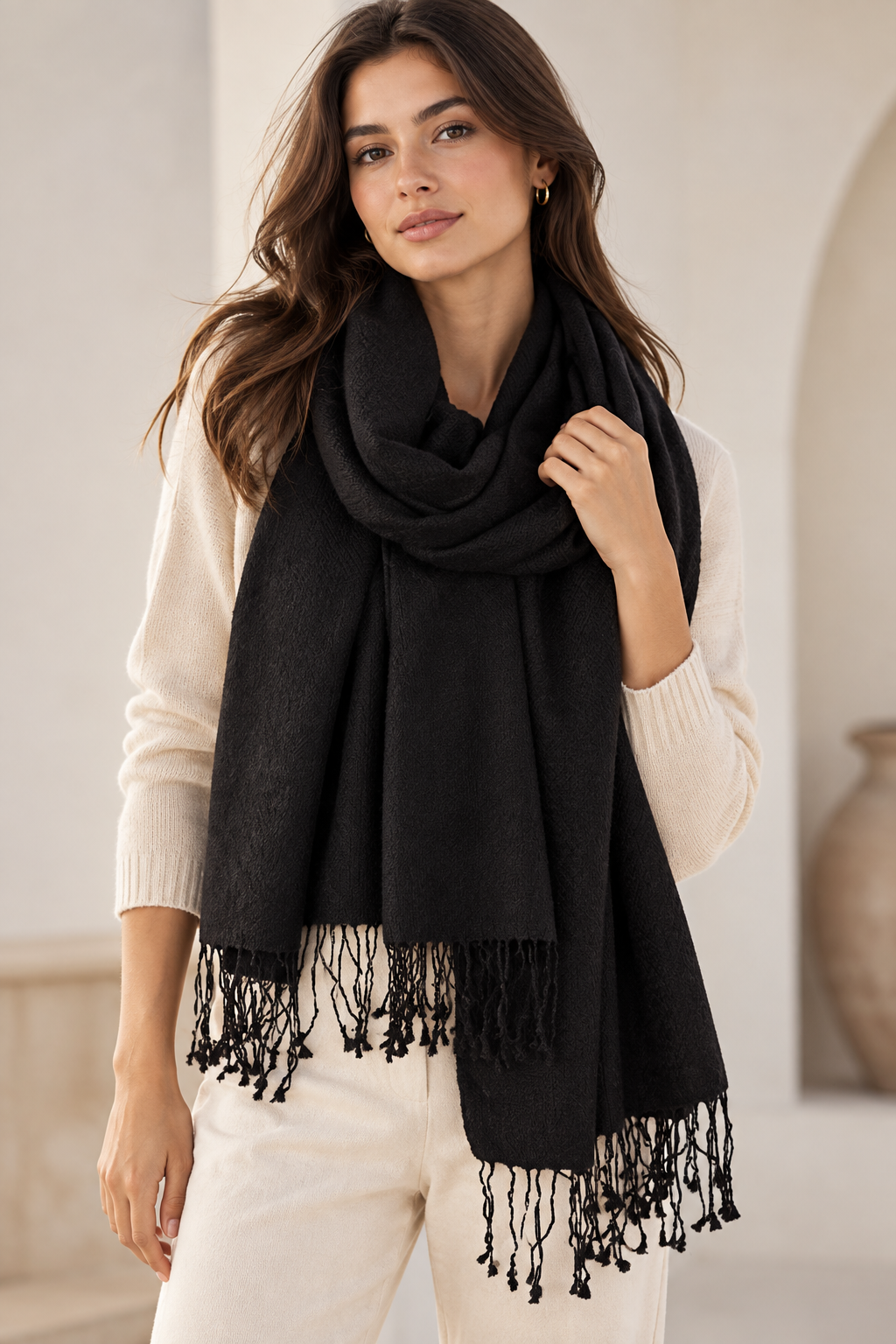 The Cashmere Pashmina - Black