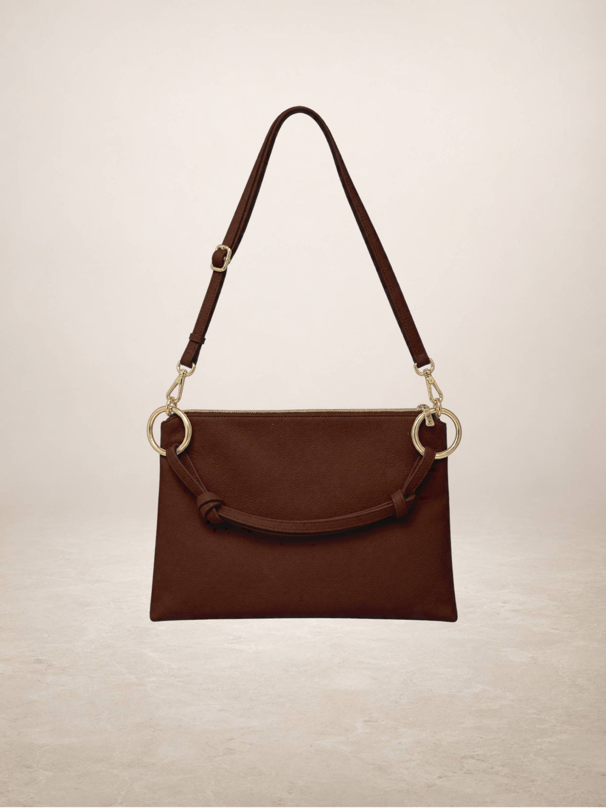 LINDA - Leather bag: Taupe