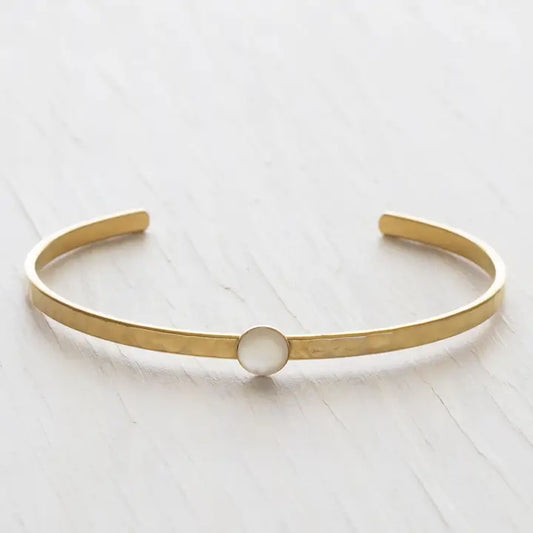Mother of Pearl Hammered Cuff