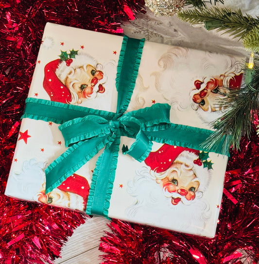 RTS Vintage Santa Stars Wrapping Paper Roll