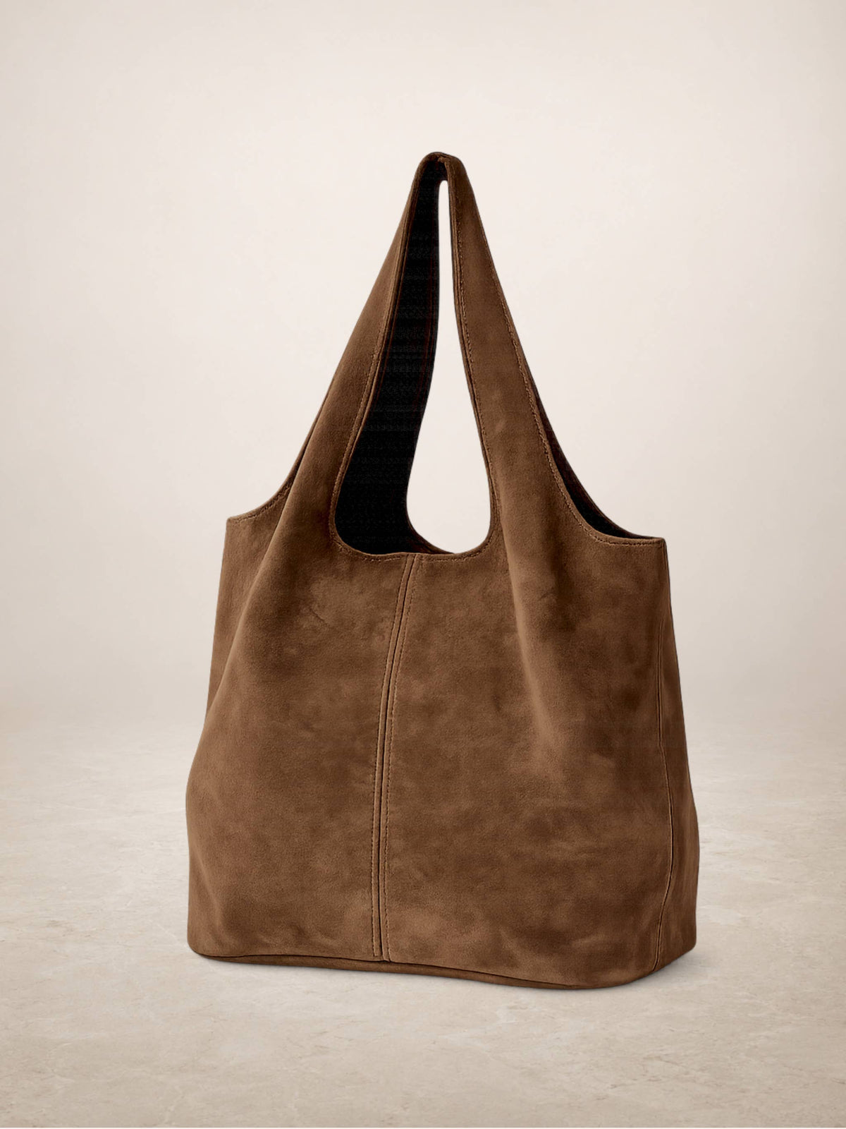 GIANNINA - Suede leather bag: Marron cafe