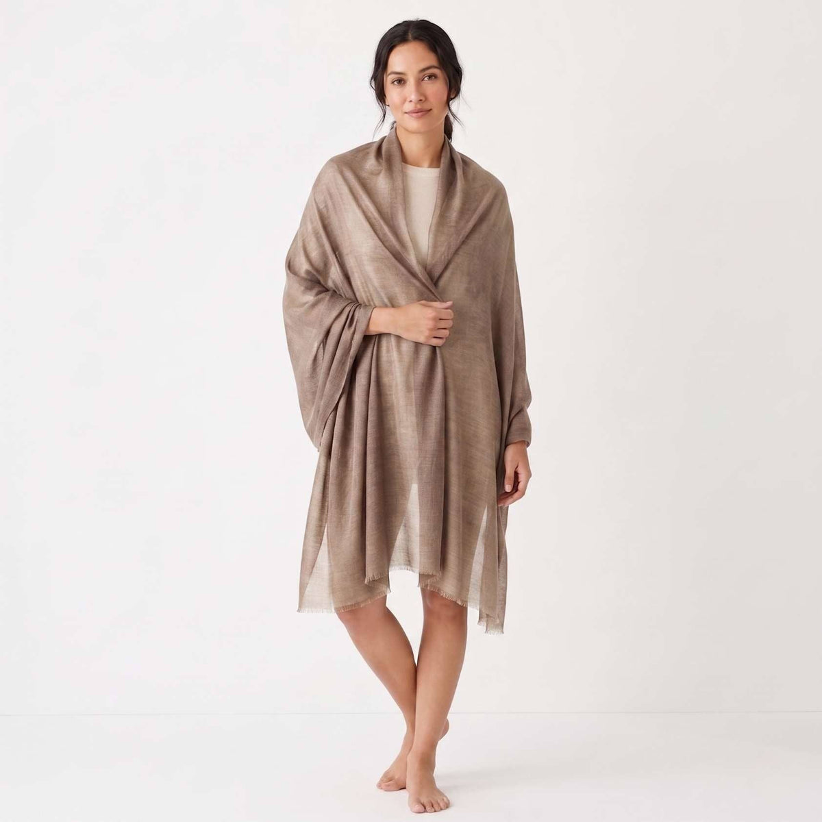 The Annapurna Cashmere Pashmina- Earth Tone Collection: Taupe