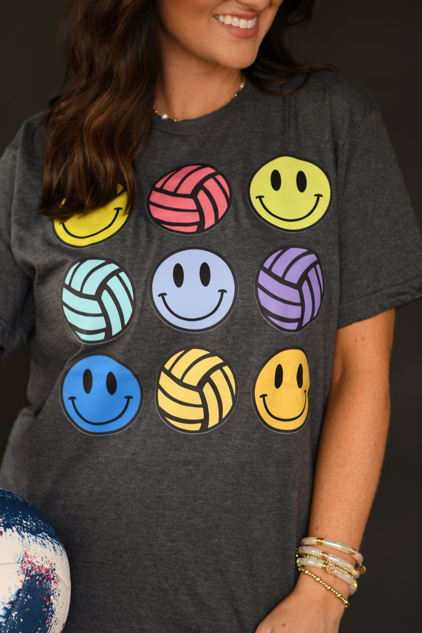 Neon Volleyballs And Smileys Tee