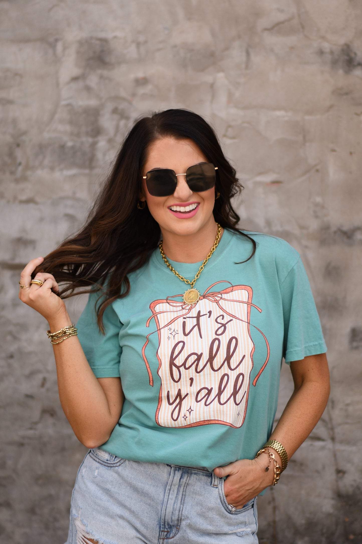 It's Fall Y'all Striped Bow Tee