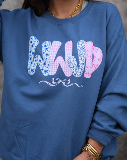 WWJD Bow Sweatshirt