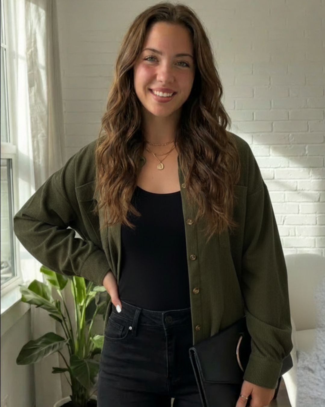 Corduroy Button-Up Shirt