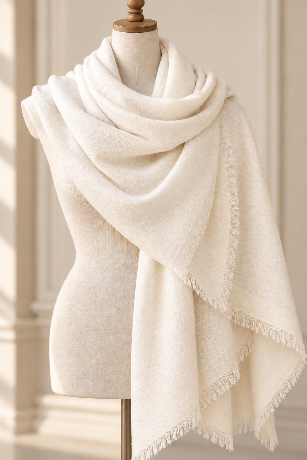 Cashmere & Silk Scarf — Ivory