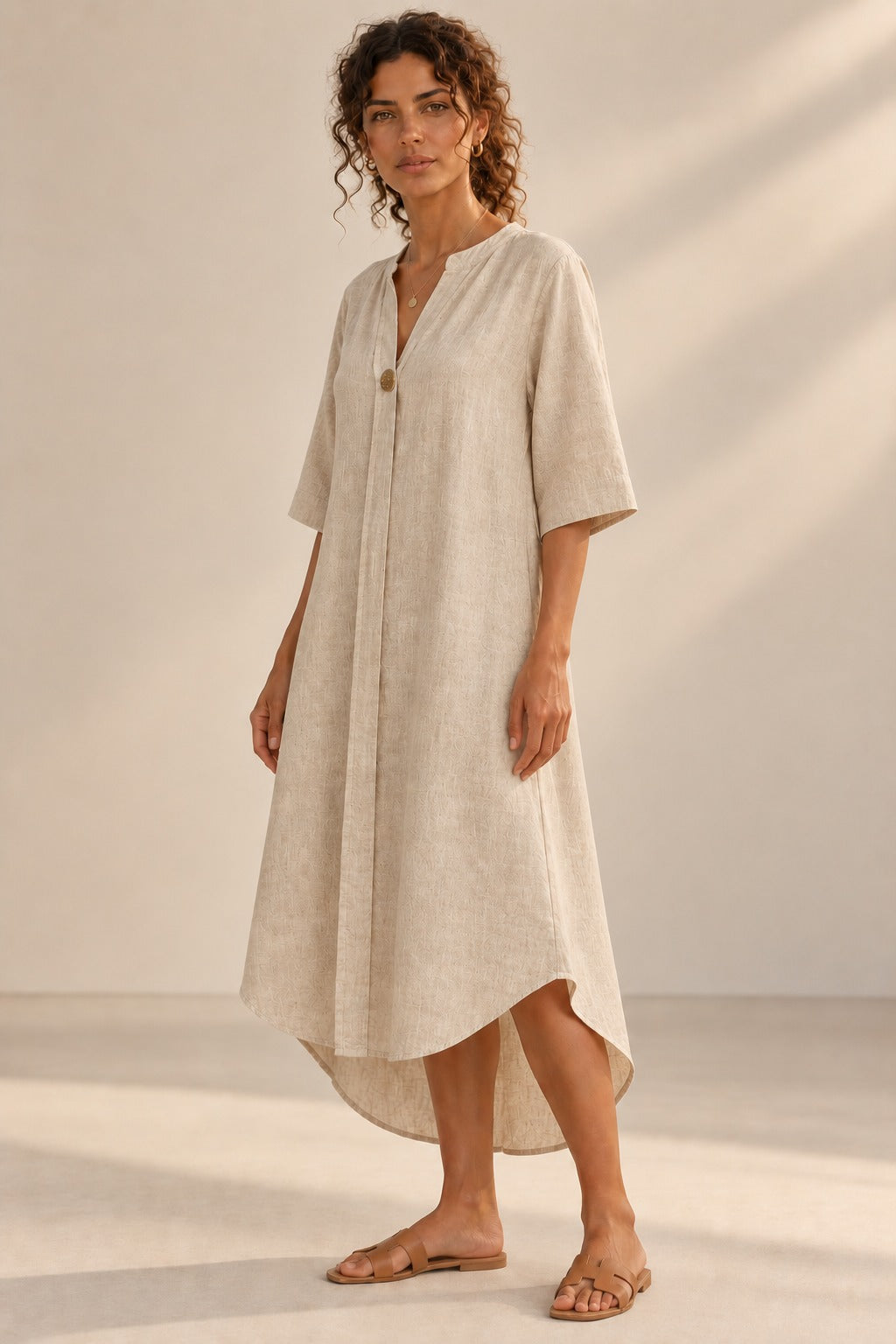 The Ischia Linen Cocoon Dress