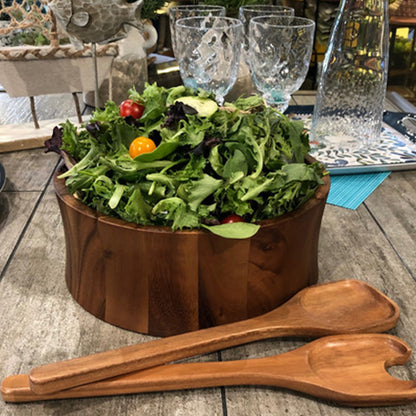 Acacia Wood Salad Bowl and Utensils image 0