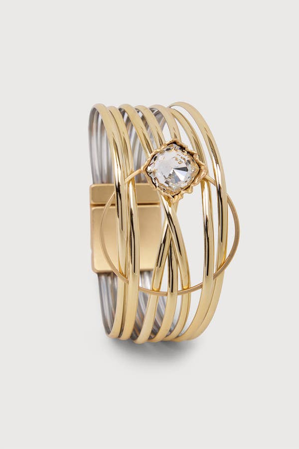 Halo Statement Leather Bracelet