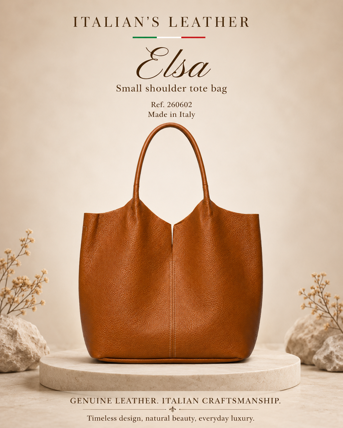NERINA - Leather bag: Brown coffee