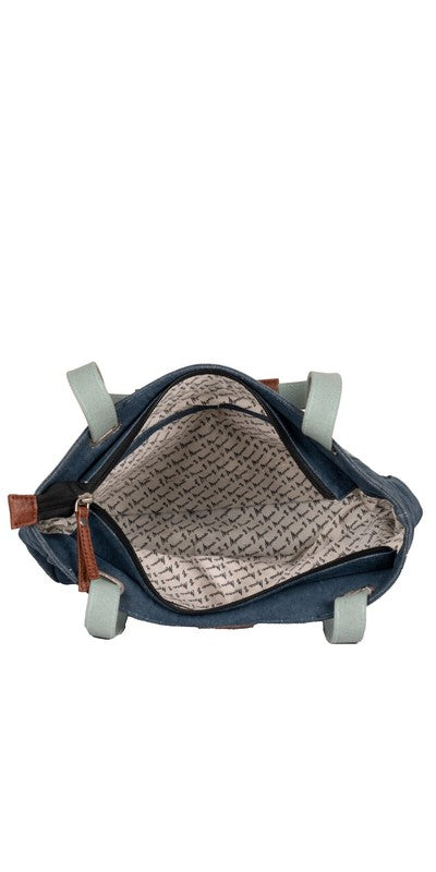 Cora Up-Cycled Canvas and Durrie Women's Tote Bag image 3