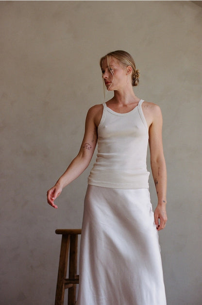 Woven Polyester Spandex Satin Maxi Skirt image 3