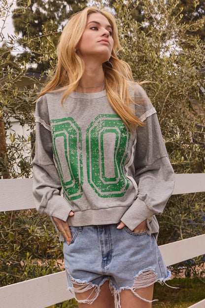 French Terry Solid Lettering Sweatshirt image 0