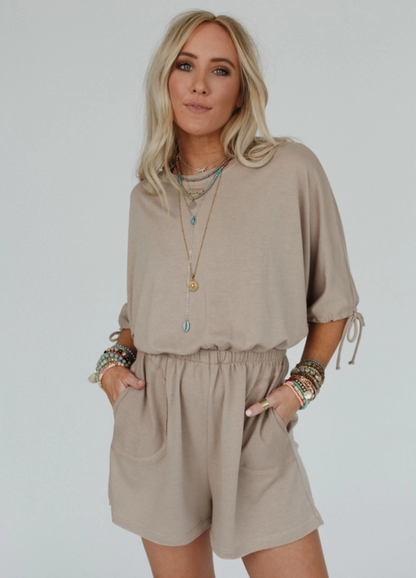 Carolina Comfy Romper - Taupe image 0