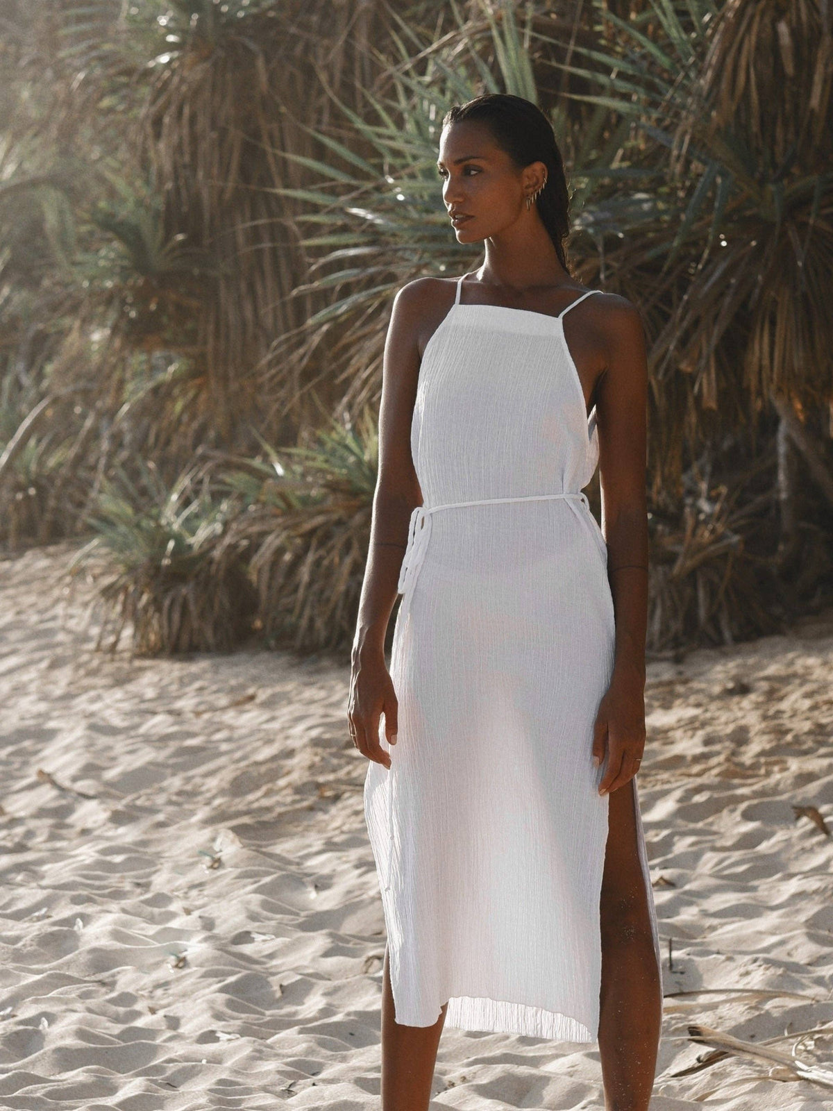 Siesta Dress - White: White / M-L
