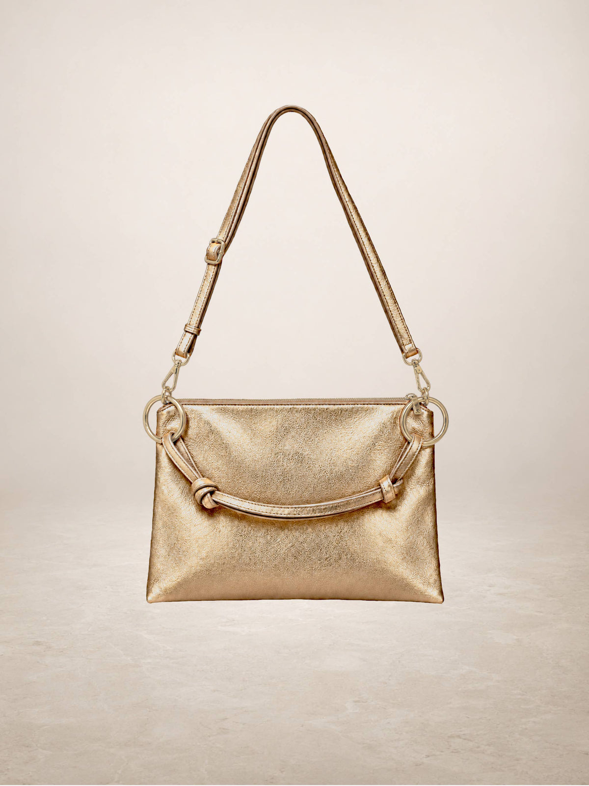 LINDA - Leather bag: Taupe