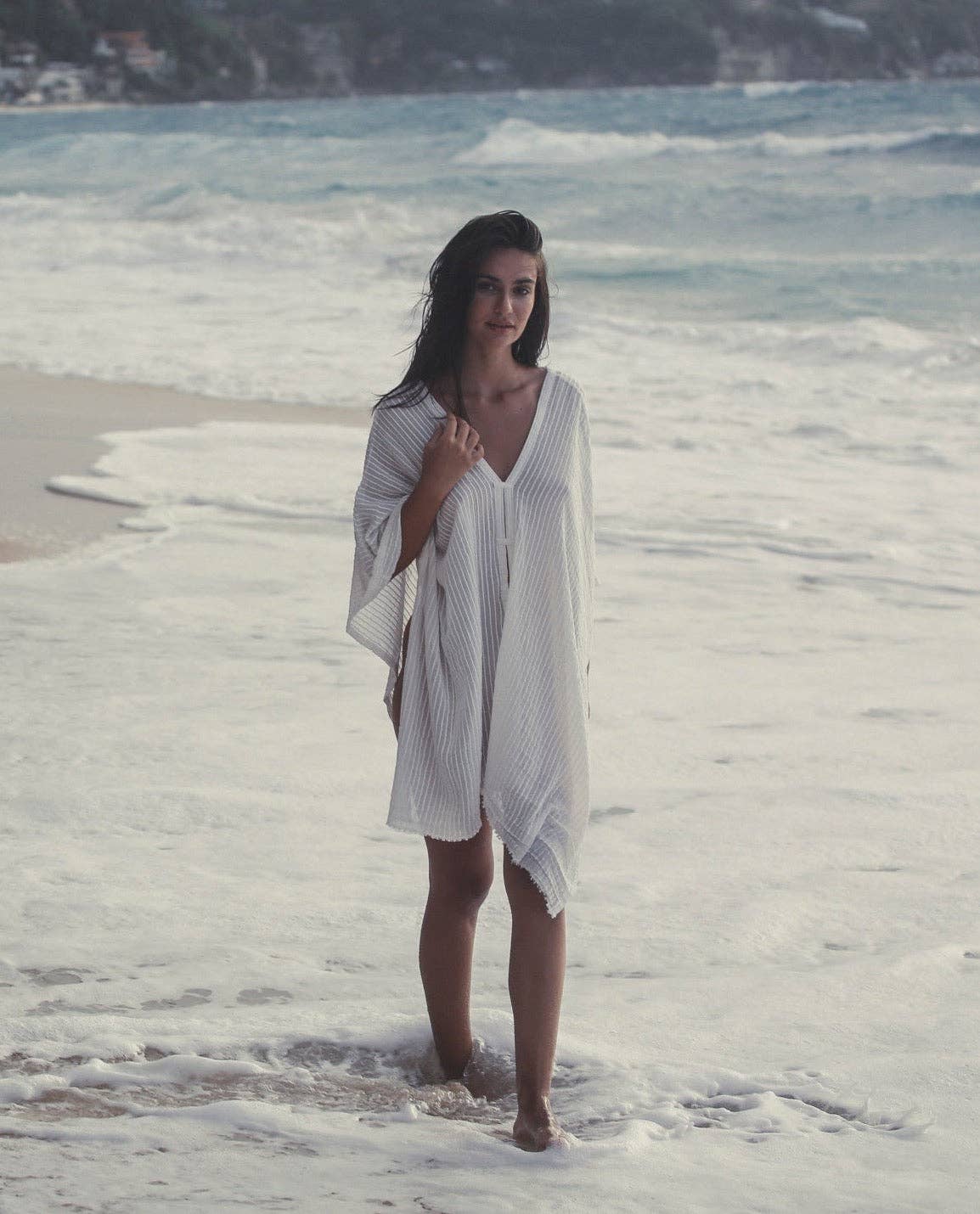 Ava Kimono - White Stripes: White Stripes / One Size