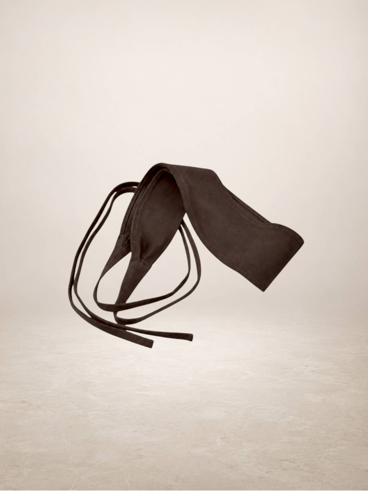 JUDIT - Suede leather sash belt: Black