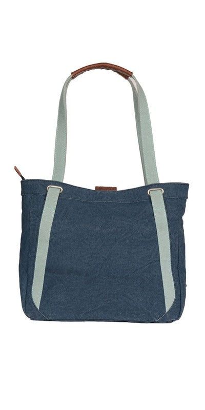 Cora Up-Cycled Canvas and Durrie Women's Tote Bag image 1