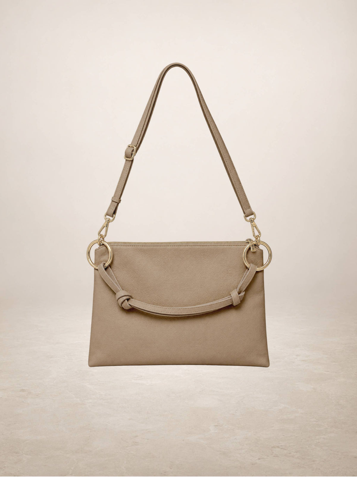 LINDA - Leather bag: Taupe