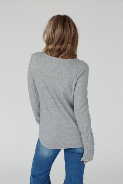 Jacqueline Long Sleeve Top - Heather Gray image 3