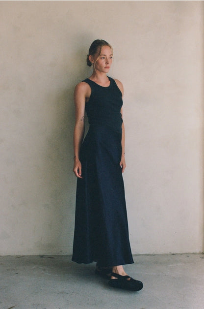 Woven Polyester Spandex Satin Maxi Skirt image 1