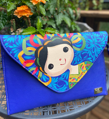 Hand Painted Clutch by Rosa Mexicano - Royal Blue, Maria image