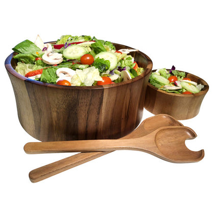 Acacia Wood Salad Bowl and Utensils image 2