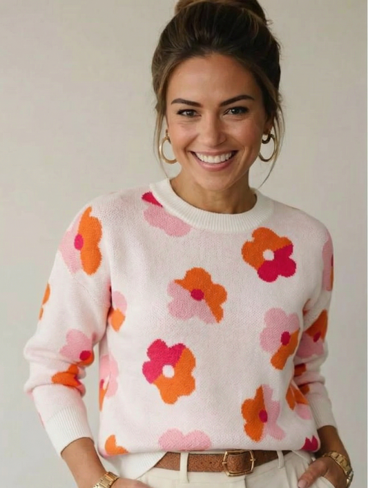 Bold Bloom Knit Sweater