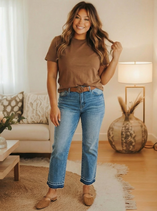 RISEN Everyday Easy Cropped Jeans