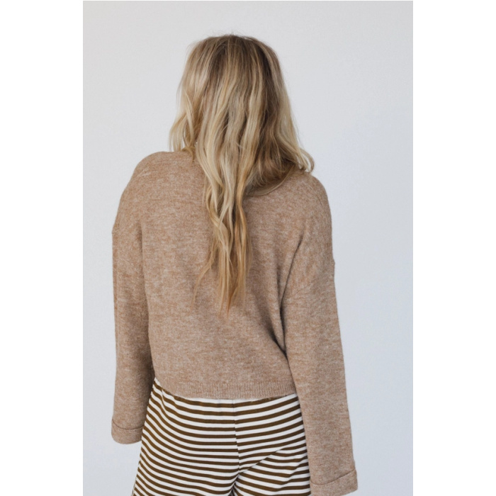 Kendrick Sweater Top - Coffee - Image 3